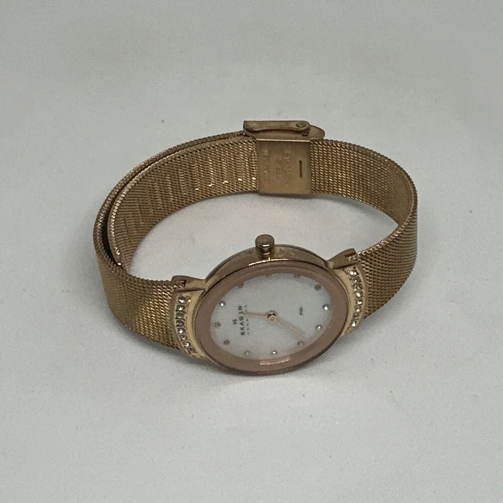 Skagen 812SRR Women's Gold Stainless Steel Mesh Analog Dial Quartz Watch HME712